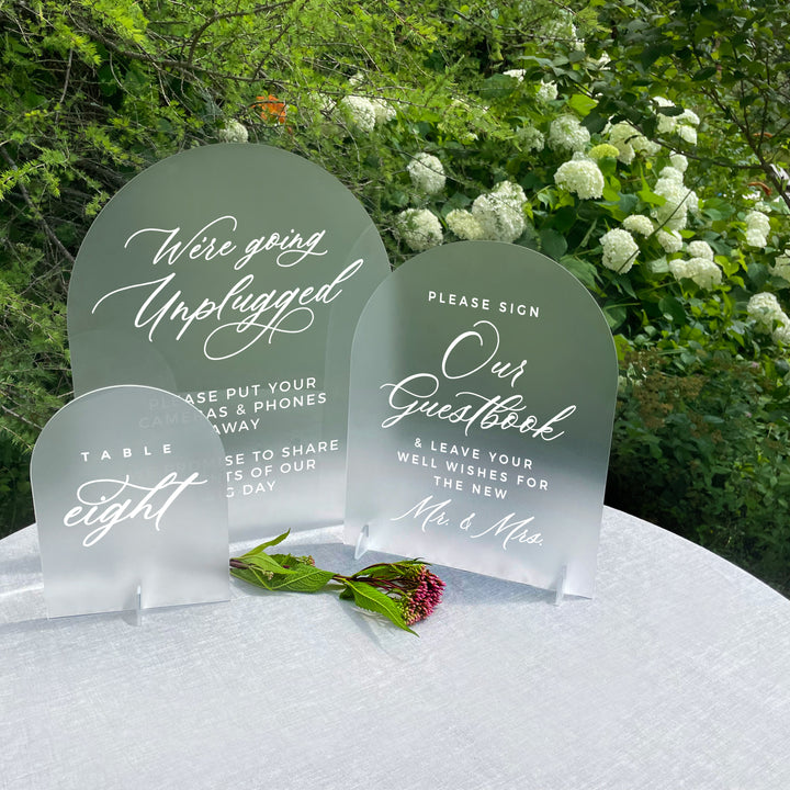 Frosted Arched Wedding Signage - ROYAL FESTIVITY
