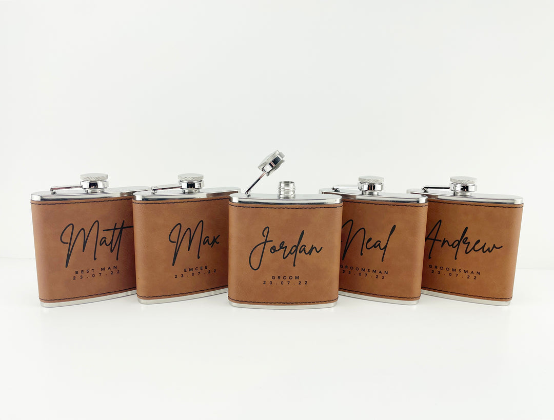 Personalized Leatherette Wedding Flask