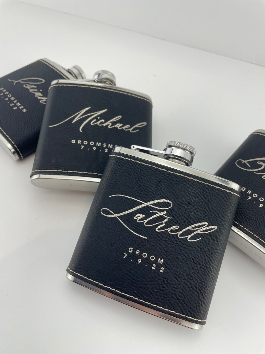 Personalized Leatherette Wedding Flask