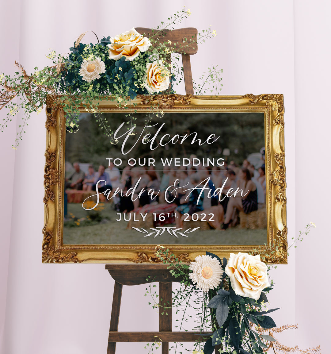 Welcome to Our Wedding Custom Decal - RUSTIC BANQUET