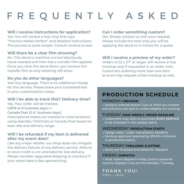 Welcome to the Wedding of Decal - OLD FASHION