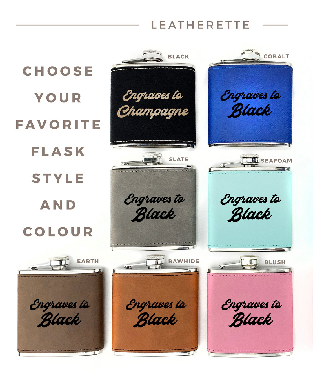 Personalized Leatherette Wedding Flask