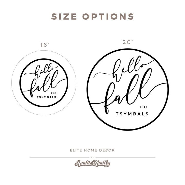 'Hello Fall' Custom 3D Minimal Wreath Door Hanger