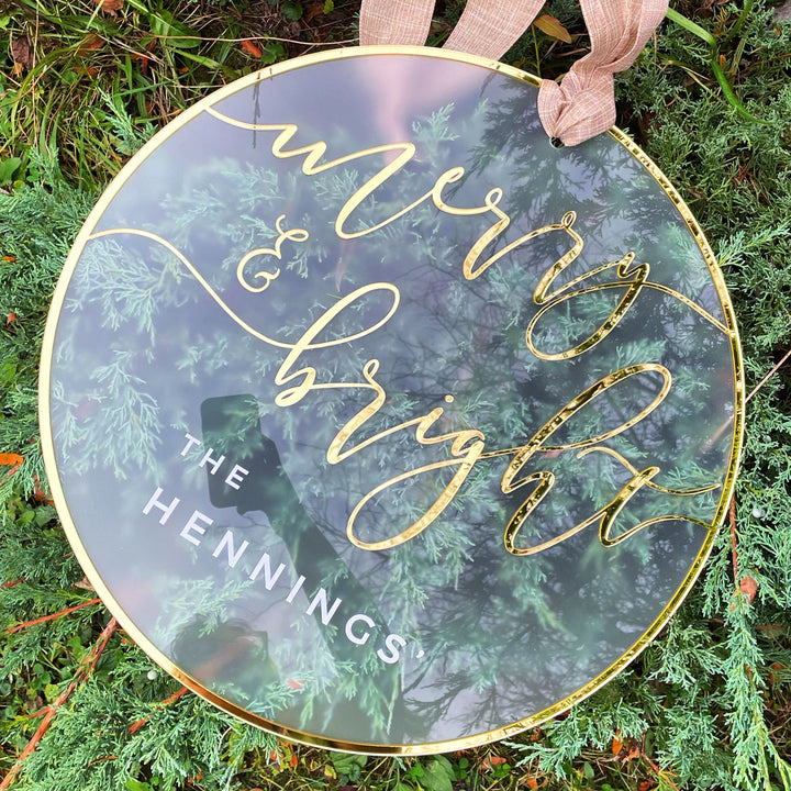 'Peace on Earth' Custom 3D Minimal Wreath Door Hanger