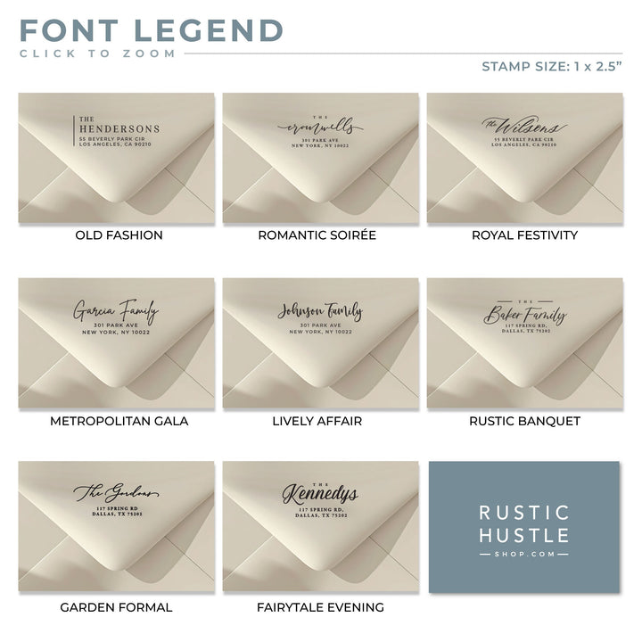 Custom Return Address Wedding Stamp - Personalized Self-Inking Stamp or Rubber Wooden Handle Stamp + Ink Pad, Plant Based - ROYAL FESTIVITY