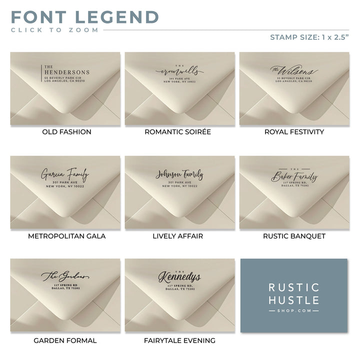 Custom Return Address Wedding Stamp - Personalized Self-Inking Stamp or Rubber Wooden Handle Stamp + Ink Pad, Plant Based - GARDEN FORMAL