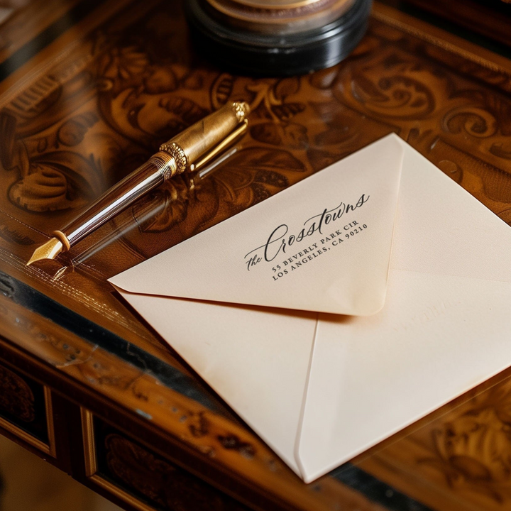Custom Return Address Stamp - ROYAL FESTIVITY
