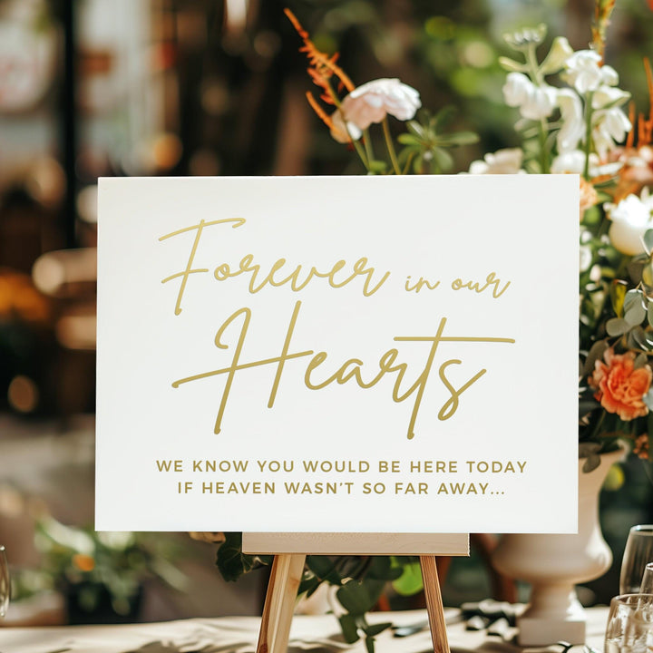 Forever in Our Hearts Vinyl Decal Sticker DIY Loving Memory Memorial Wedding Sign, Wedding Decor, Loved Ones Lost Heaven - METROPOLITAN GALA