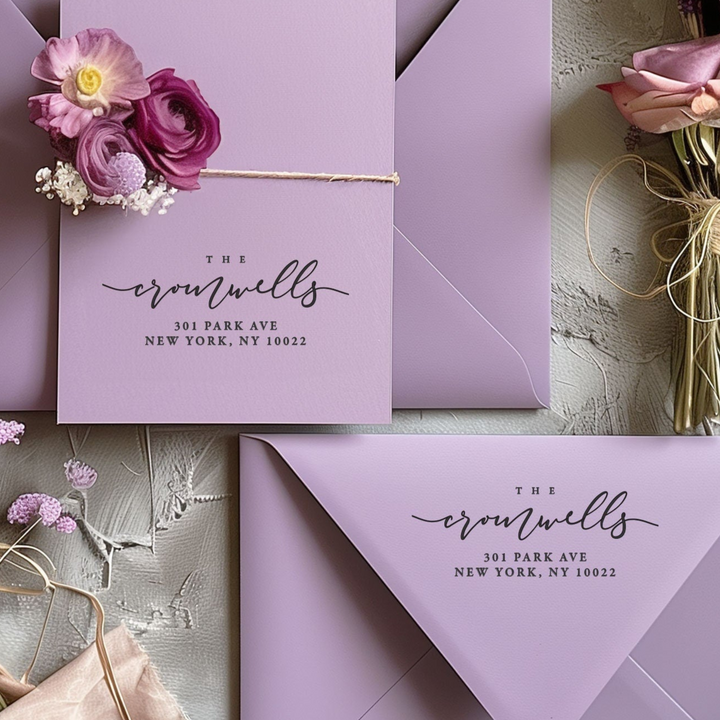 Custom Return Address Stamp - ROMANTIC SOIREE