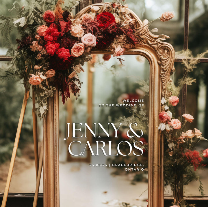 Welcome to the Wedding of Custom Vinyl Decal Sticker for Mirrors, Acrylic Sheets, Wooden Boards, Welcome Wedding Mirror Signs Decor