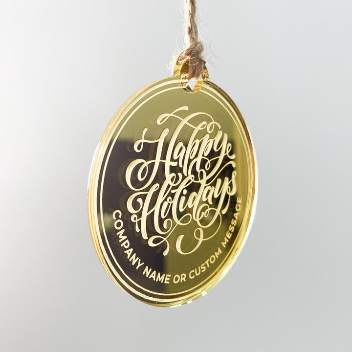 Custom Christmas Tree Ornament, Mirrored Acrylic Bulk Wholesale Logo Client Gifting, Corporate Holiday Stocking Stuffers, Personalized Decor