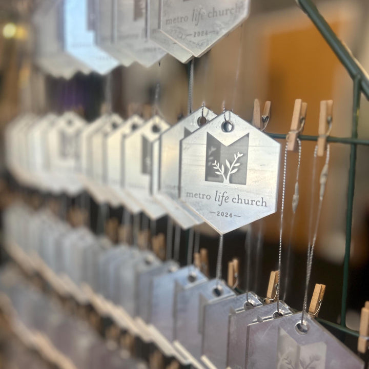 Custom Christmas Tree Ornament, Mirrored Acrylic Bulk Wholesale Logo Client Gifting, Corporate Holiday Stocking Stuffers, Personalized Decor