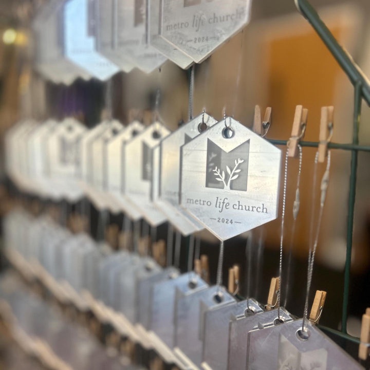 Custom Christmas Tree Ornament, Mirrored Acrylic Bulk Wholesale Logo Client Gifting, Corporate Holiday Stocking Stuffers, Personalized Decor