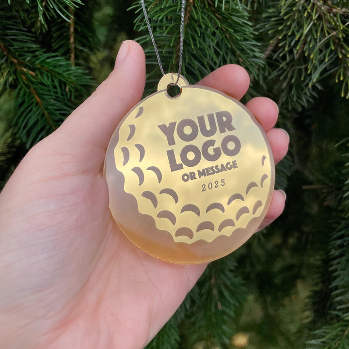 Custom Golf Team or Golf Club Christmas Tree Ornaments, Bulk Wholesale Logo Sports Team Gifting, Corporate Holiday Stocking Stuffers