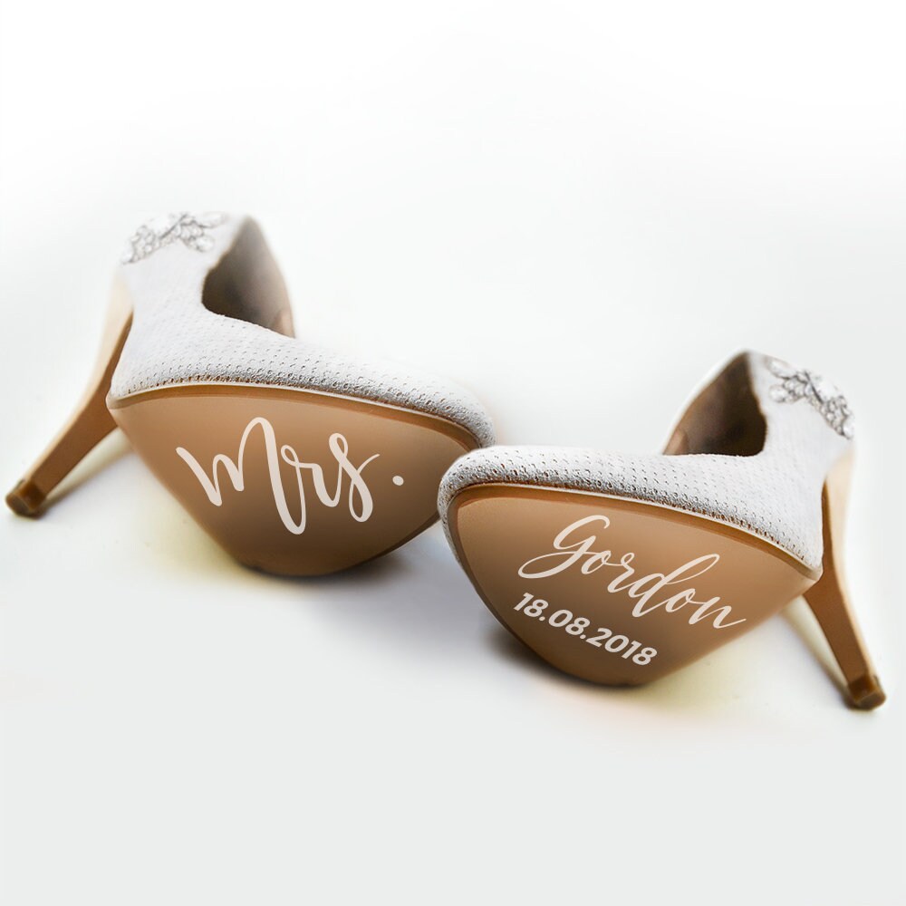 Mr & Mrs CUSTOM Wedding Shoe Sole Decal - LIVELY AFFAIR