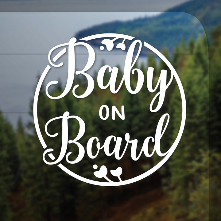 Baby On Board Vinyl DECAL for Car Bumper, Floral Flowers Bébé à Bord Vinyle English or Francais Sign | Baby Shower Gift