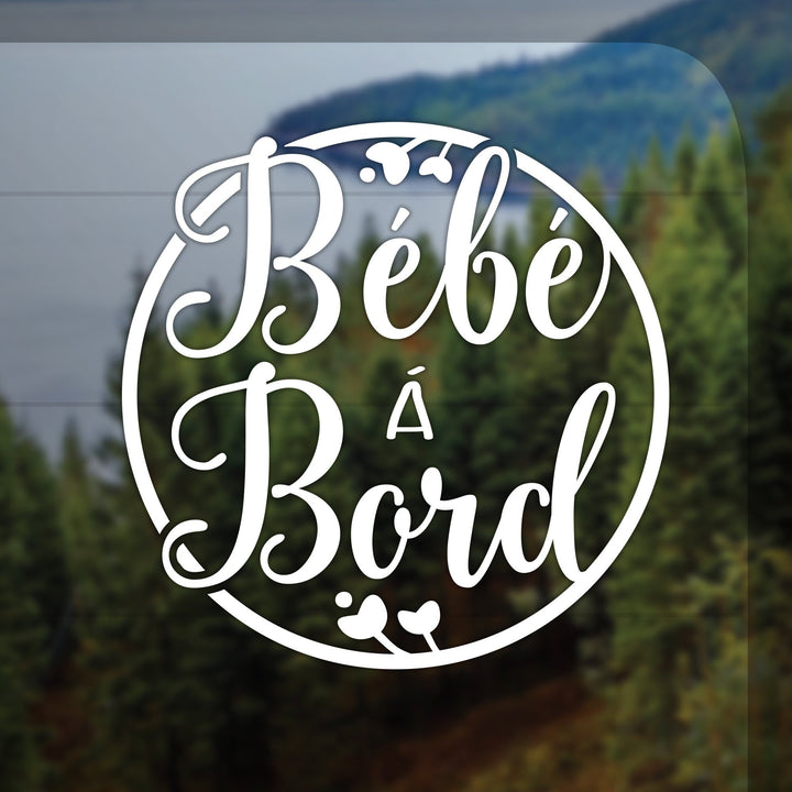 Baby On Board Vinyl DECAL for Car Bumper, Floral Flowers Bébé à Bord Vinyle English or Francais Sign | Baby Shower Gift