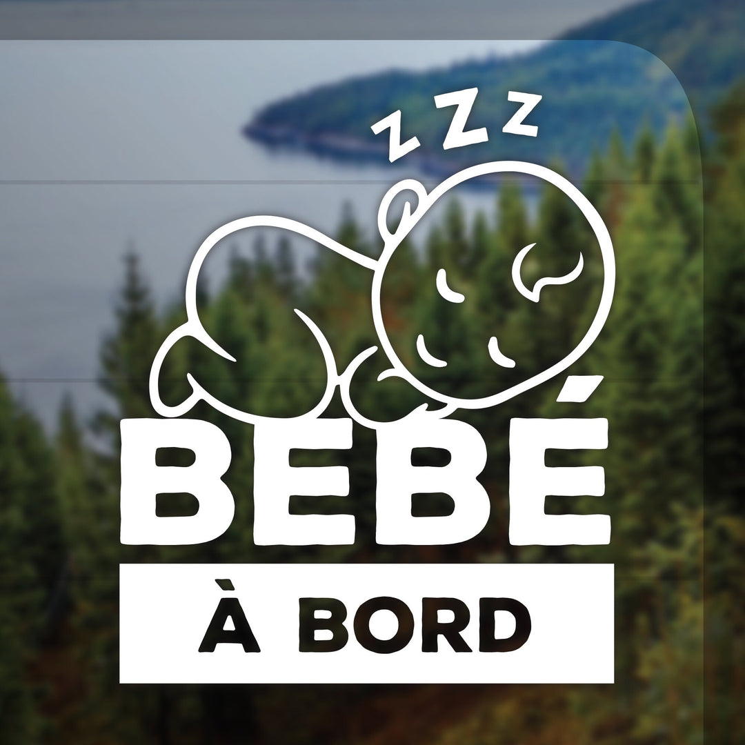 Baby On Board Vinyl DECAL for Car, Sleeping Bébé à Bord Vinyle English or Francais Sign | Baby Shower Gift