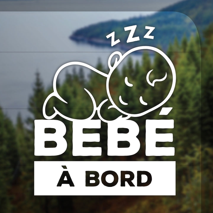 Baby On Board Vinyl DECAL for Car, Sleeping Bébé à Bord Vinyle English or Francais Sign | Baby Shower Gift