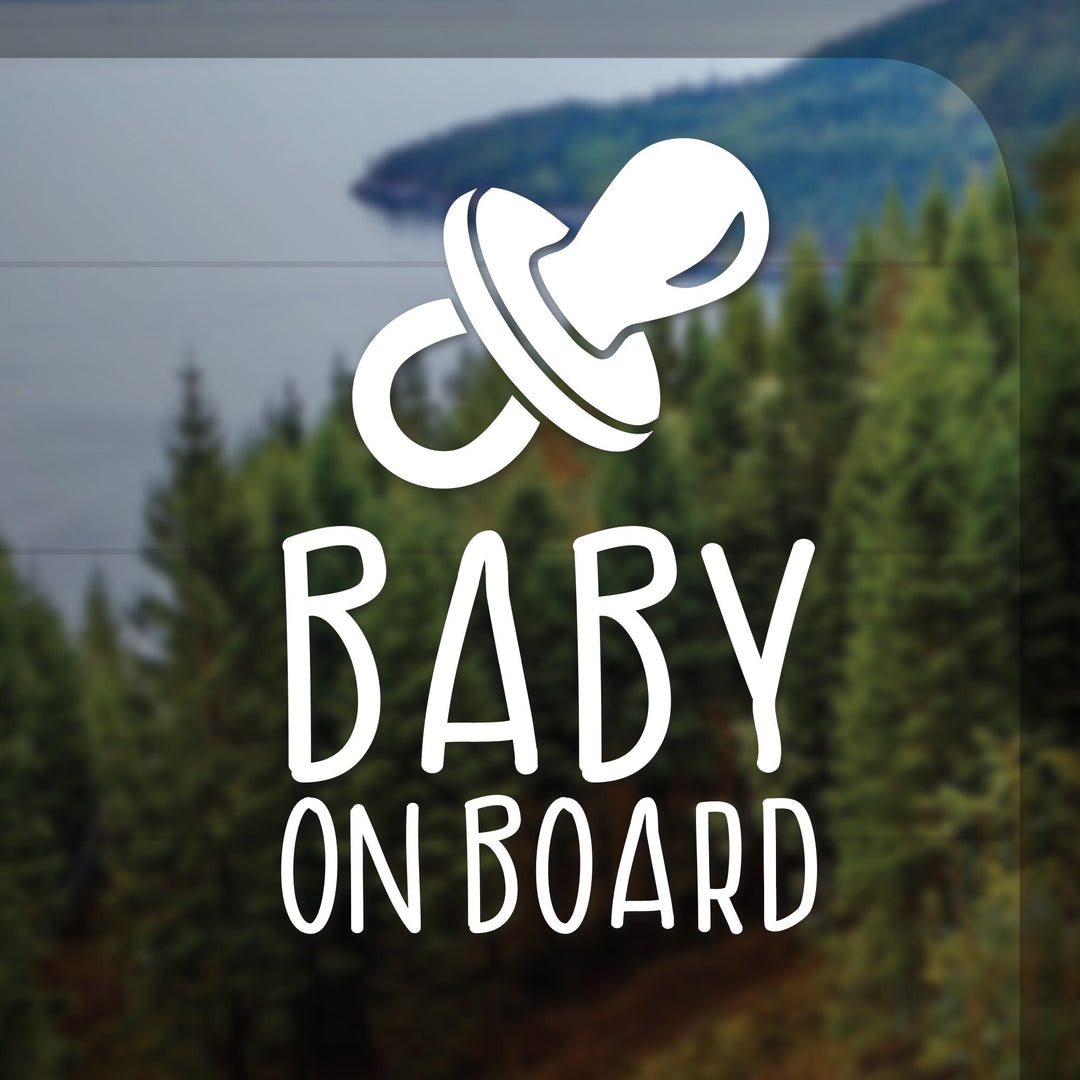 Baby On Board Car Decal Vinyl Sticker for Car with Pacifier, Bébé à Bord Sucette Vinyle English or Francais Sign | Baby Shower Gift Français