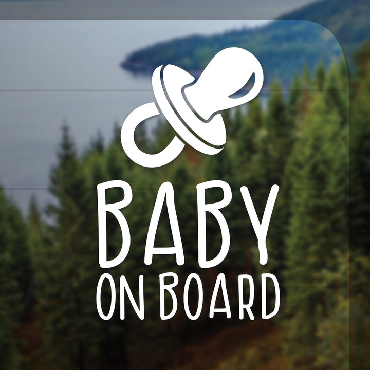 Baby On Board Car Decal Vinyl Sticker for Car with Pacifier, Bébé à Bord Sucette Vinyle English or Francais Sign | Baby Shower Gift Français