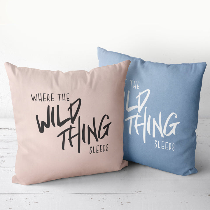 Nursery Pillow, Where the Wild Thing Sleeps | Throw pillowcase, baby shower gift, nursing pillow, baby room pillowcase, nursery decor