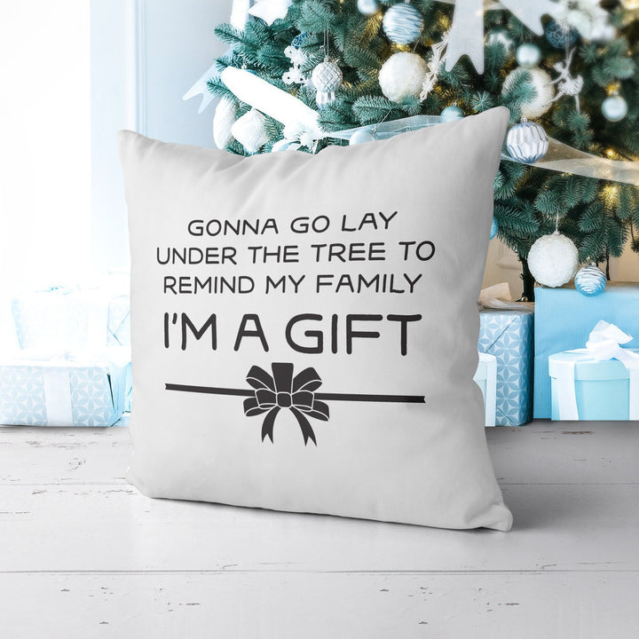 I'm A Gift Christmas Pillow Cover, Xmas Pillow, Holiday gifts, Christmas Pillowcases, Christmas Decor,  20x20 Christmas Pillow Case