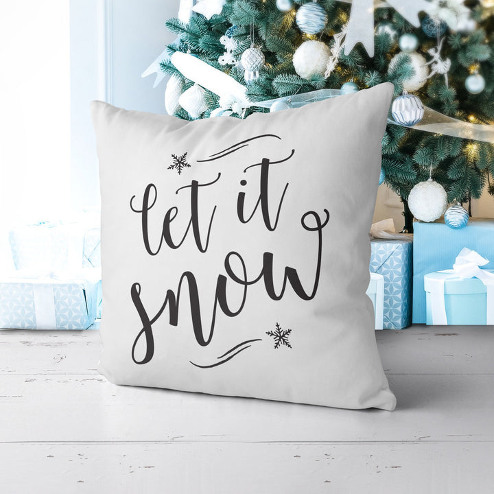 Let it Snow Pillow Cover, Xmas Pillow, Holiday gifts, Christmas Pillowcases, Christmas Decor,  20x20 Christmas Pillow Case