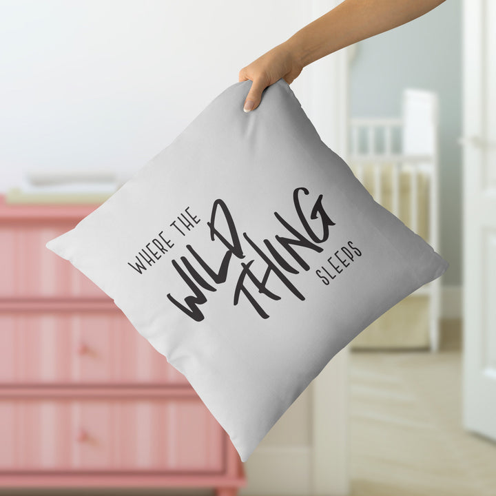 Nursery Pillow, Where the Wild Thing Sleeps | Throw pillowcase, baby shower gift, nursing pillow, baby room pillowcase, nursery decor