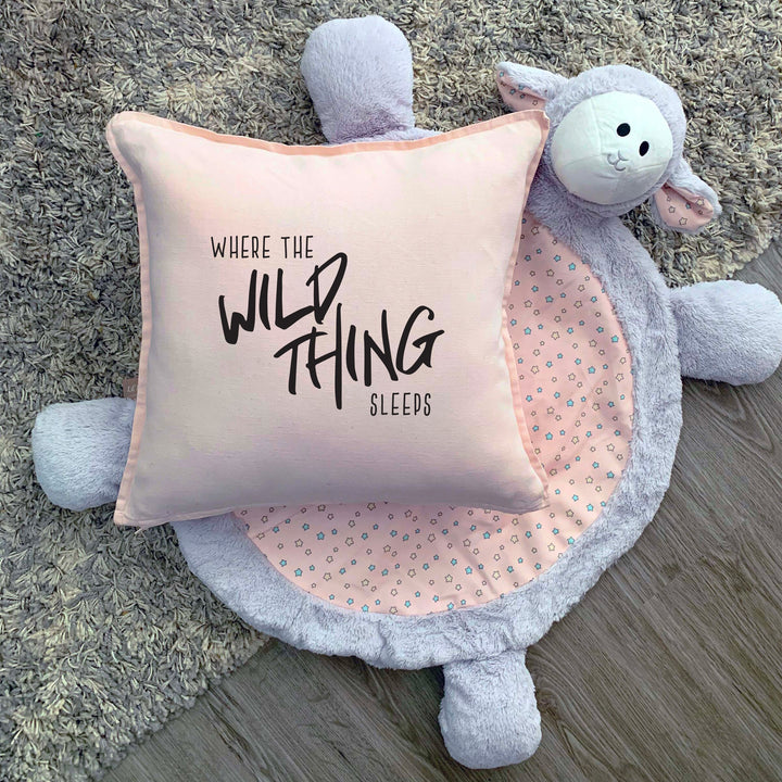 Nursery Pillow, Where the Wild Thing Sleeps | Throw pillowcase, baby shower gift, nursing pillow, baby room pillowcase, nursery decor
