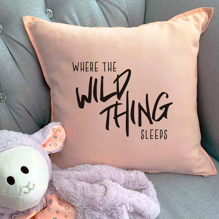 Nursery Pillow, Where the Wild Thing Sleeps | Throw pillowcase, baby shower gift, nursing pillow, baby room pillowcase, nursery decor
