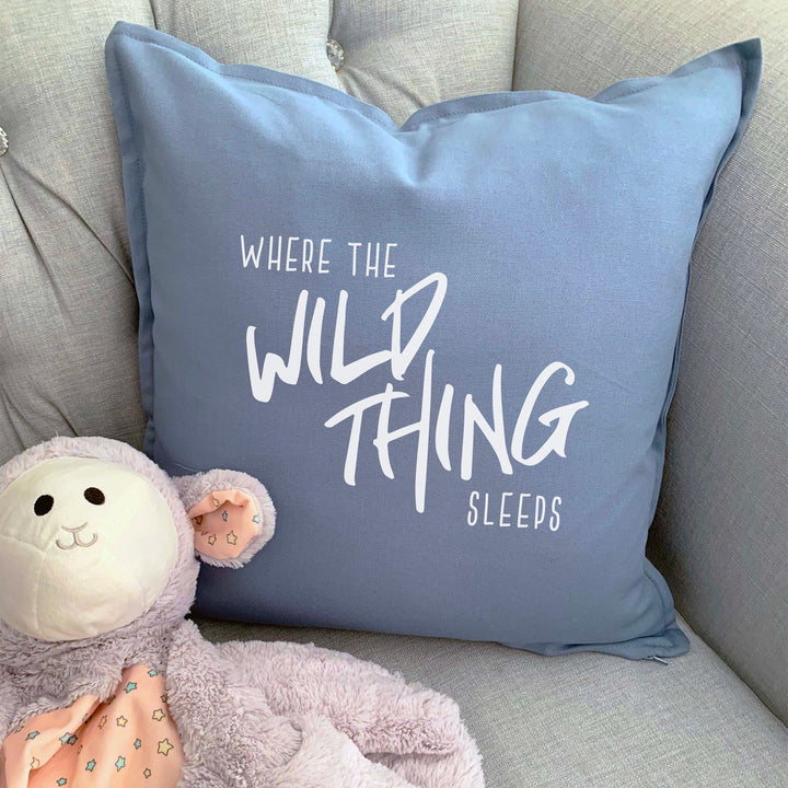 Nursery Pillow, Where the Wild Thing Sleeps | Throw pillowcase, baby shower gift, nursing pillow, baby room pillowcase, nursery decor