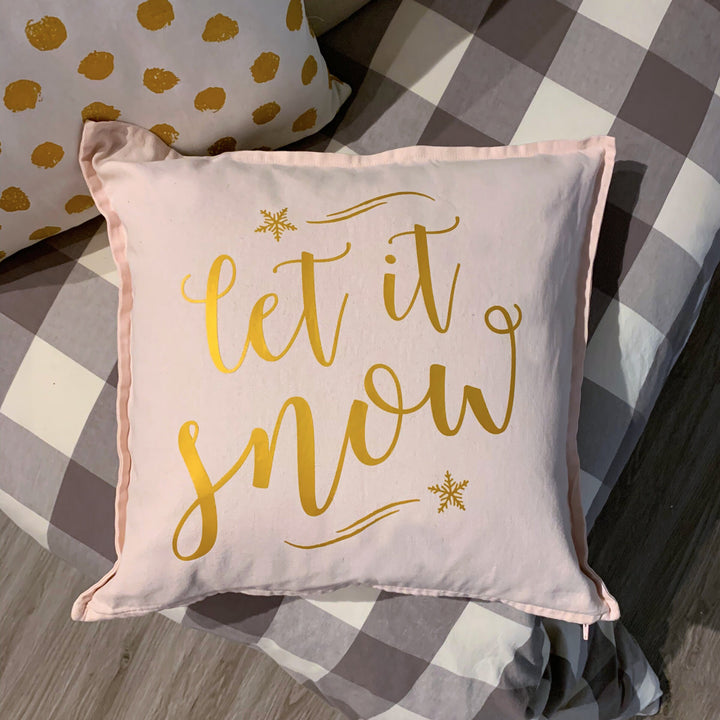 Let it Snow Pillow Cover, Xmas Pillow, Holiday gifts, Christmas Pillowcases, Christmas Decor,  20x20 Christmas Pillow Case