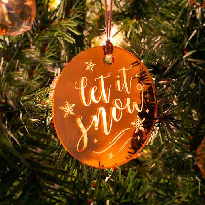Engraved Christmas Tree Ornament - 'Let it Snow'
