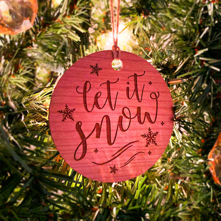 Engraved Christmas Tree Ornament - 'Let it Snow'