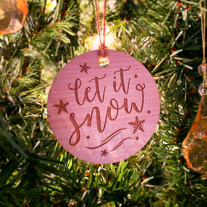 Engraved Christmas Tree Ornament - 'Let it Snow'