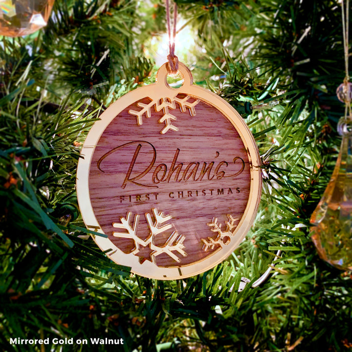 Custom 'Baby's First Christmas' Xmas Tree Ornament