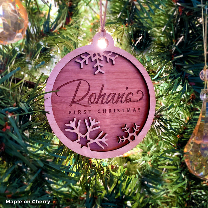 Custom 'Baby's First Christmas' Xmas Tree Ornament