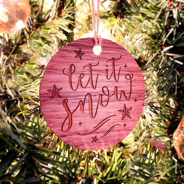 Engraved Christmas Tree Ornament - 'Let it Snow'
