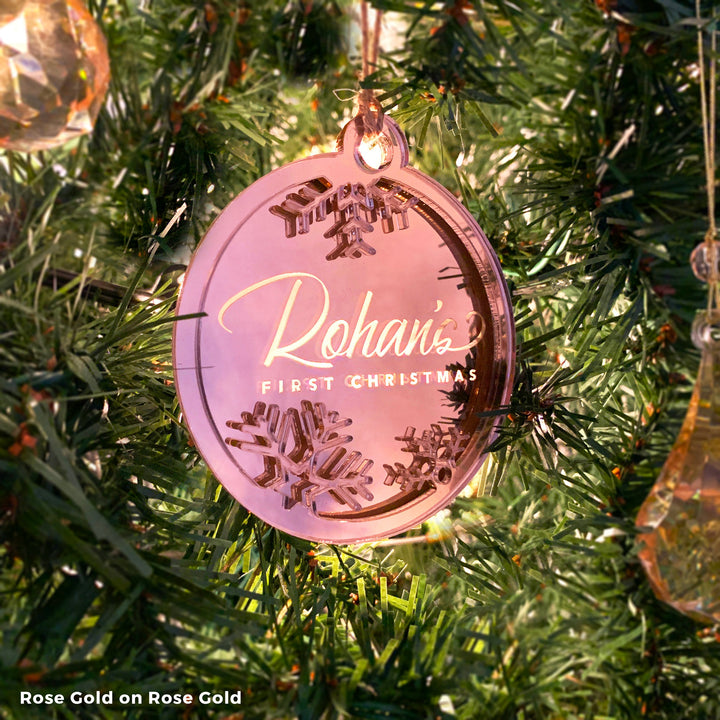 Custom 'Baby's First Christmas' Xmas Tree Ornament