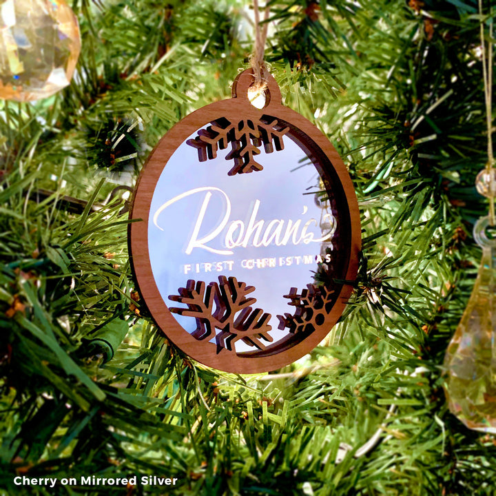 Custom 'Baby's First Christmas' Xmas Tree Ornament