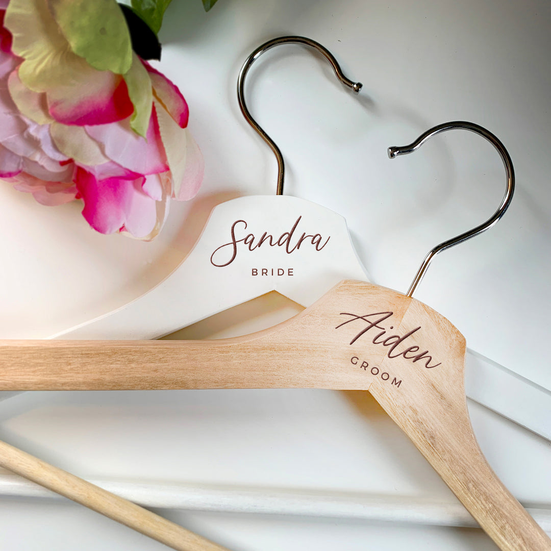Personalized Wedding Hanger - Rustic Banquet