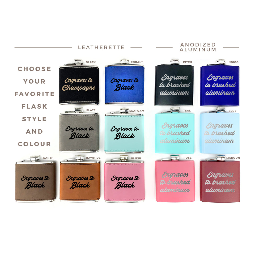 Personalized Wedding Flasks - Leatherette