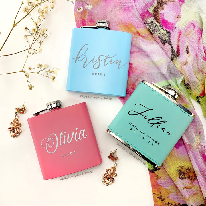 Personalized Leatherette Wedding Flask