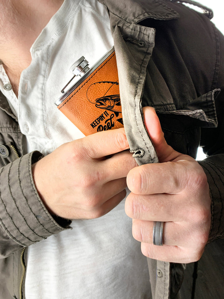 Custom Engraved Fishing Flask - 'Keepin it Reel'