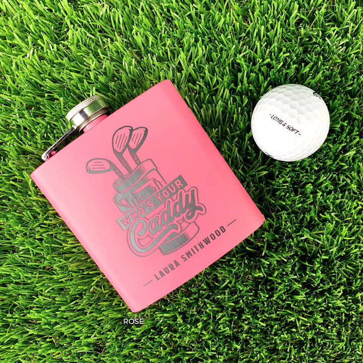 Custom Engraved Golf Flask - 'Who's Your Caddy?'