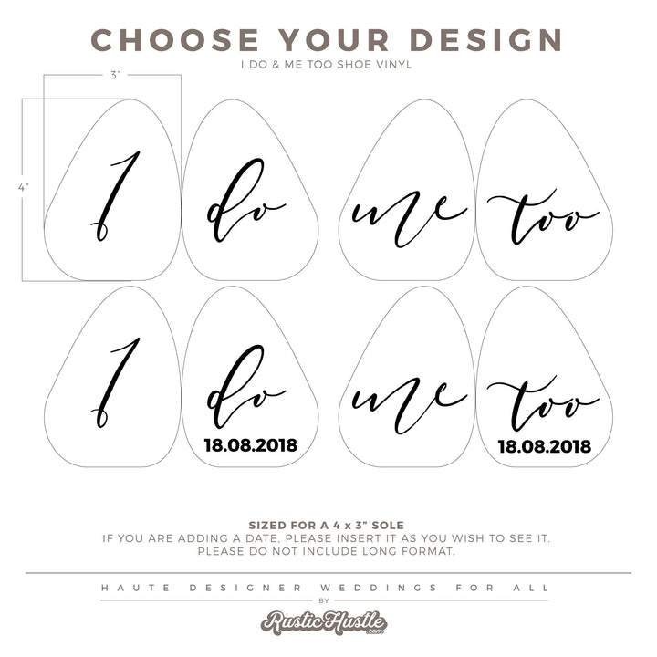 I Do | Me Too Wedding Shoe Sole DECAL - ROMANTIC SOIRÉE