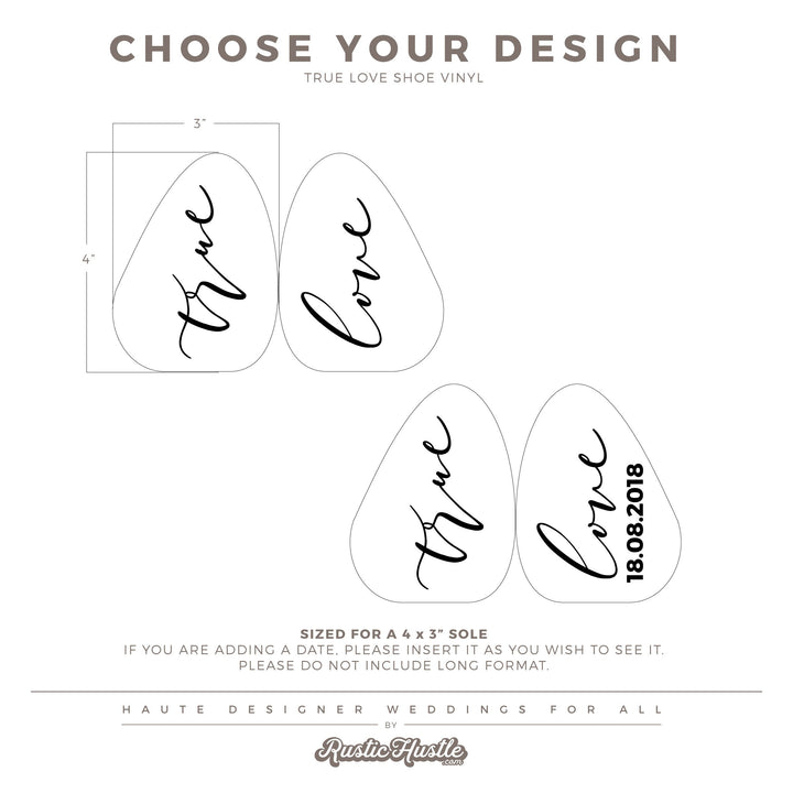 True Love Wedding Shoe Sole DECAL - ROMANTIC SOIRÉE