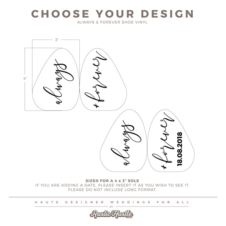 Always + Forever Wedding Shoe Sole DECAL - ROMANTIC SOIRÉE