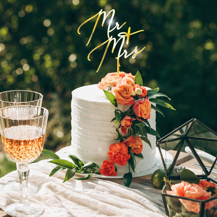 Mr & Mrs Cake Topper - GARDEN FORMAL